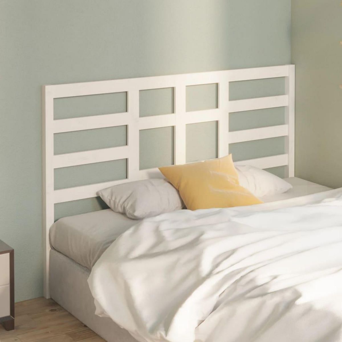 VIDAXL Tete de lit Blanc 166x4x104 cm Bois massif de pin