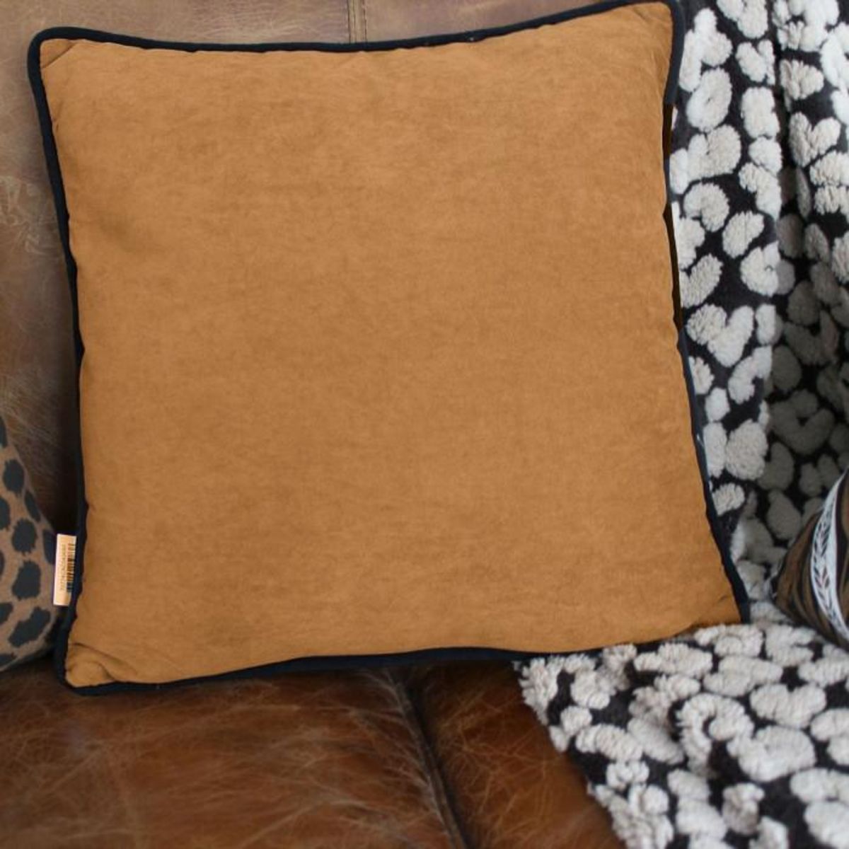 Paris Prix Coussin Déco en Velours  Java  40x40cm Café