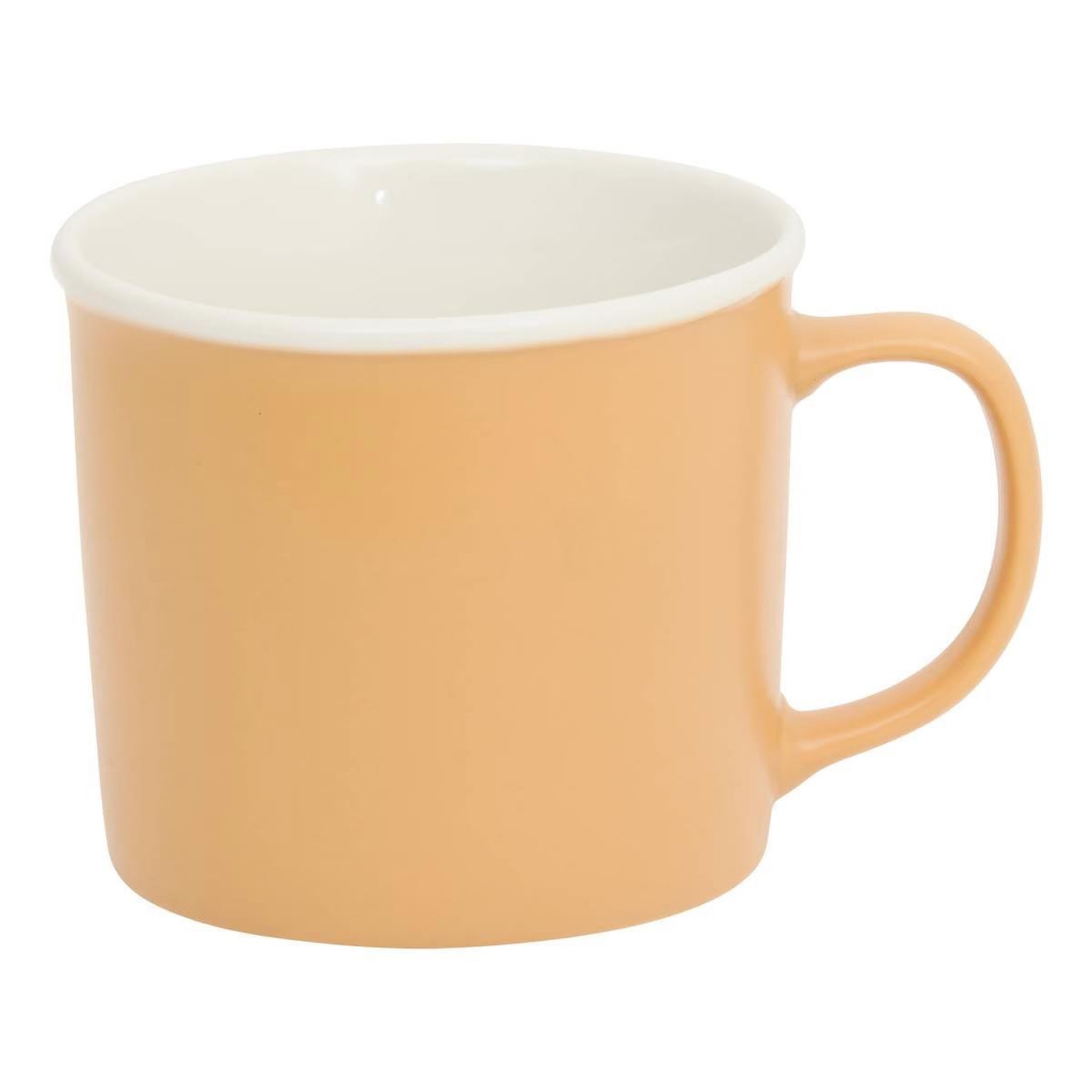 Voir la diapositive 2 : SECRET DE GOURMET Lot de 6 mugs en porcelaine  nature  38cl ocre