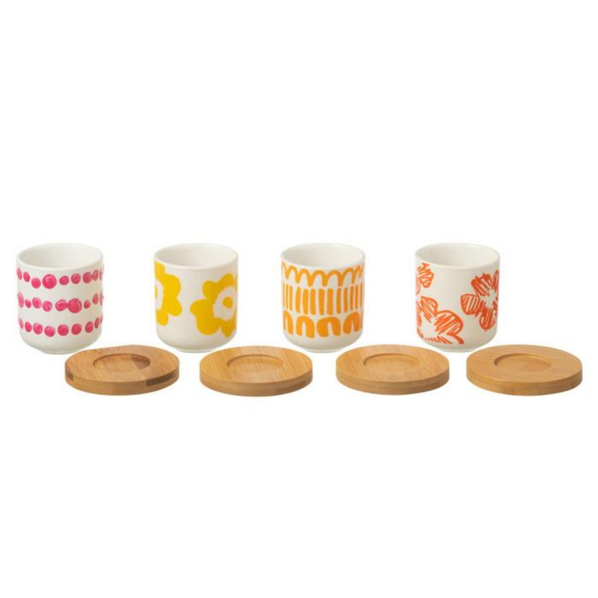 Paris Prix Lot de 4 Tasses à Café & Sous-Tasses  Fiesta Sud  10cl Multicolore