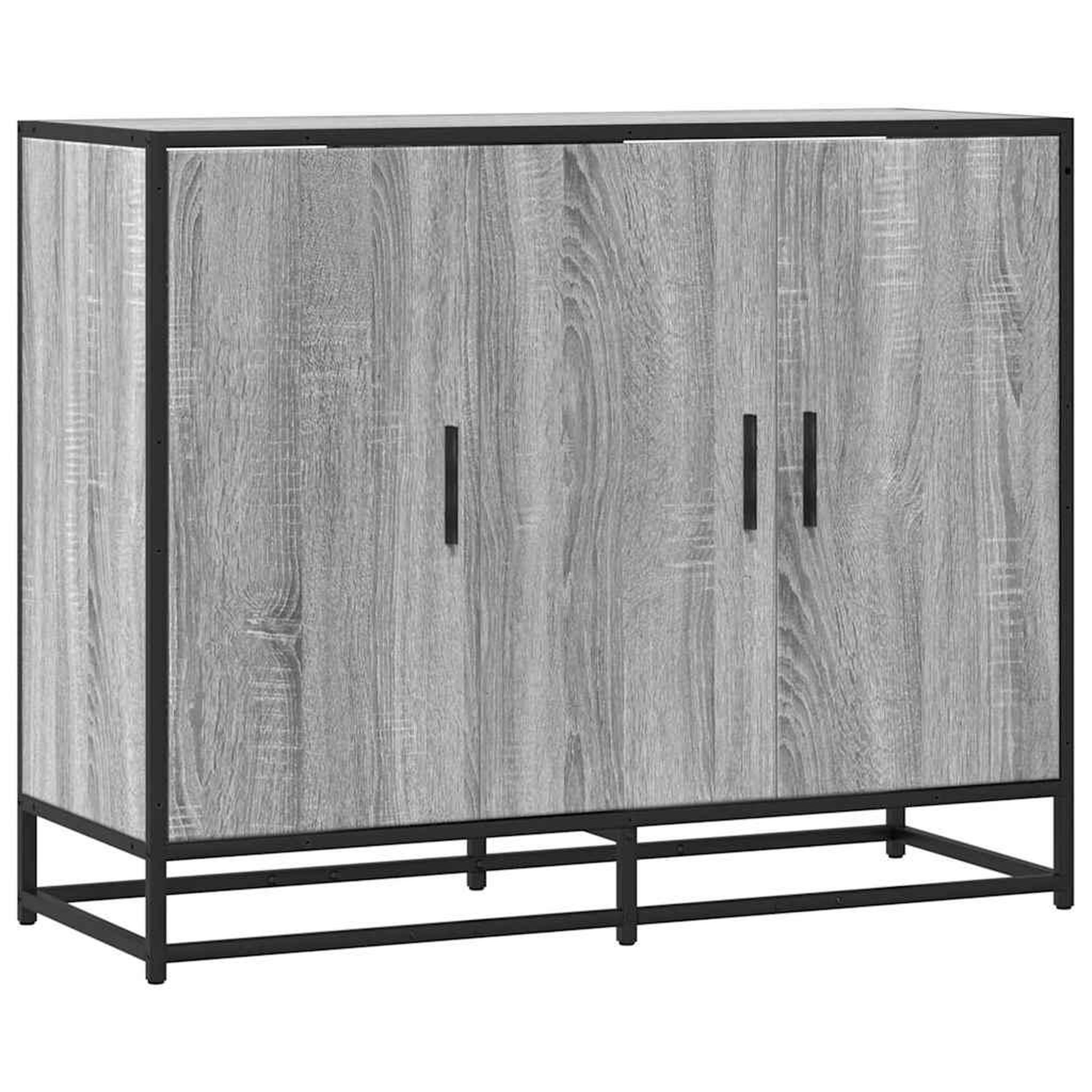Voir la diapositive 2 : VIDAXL Buffet sonoma gris 94x35x76 cm bois d'ingenierie
