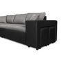 Voir la diapositive 8 : Canapé d'angle réversible convertible avec coffre + 2 poufs avec niche fixe à droite ANETTA