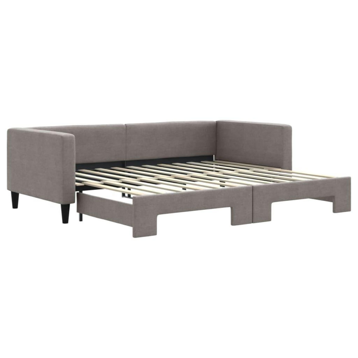 VIDAXL Lit de jour avec gigogne sans matelas taupe 90x200 cm