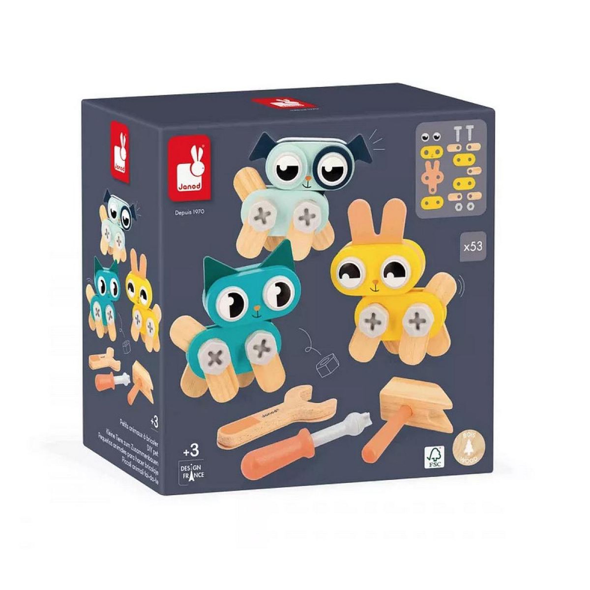 Voir la diapositive 2 : Juratoys-Janod Brico kids - Petits anmiaux a bricoler