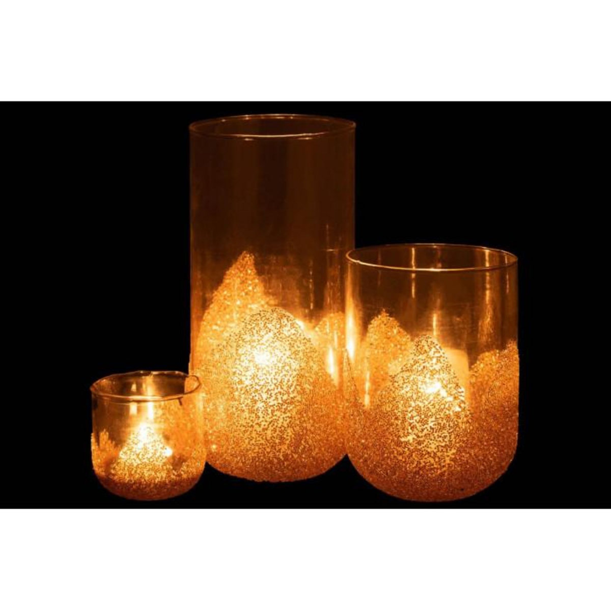 Paris Prix Photophore Déco en Verre  Strass  28cm Or