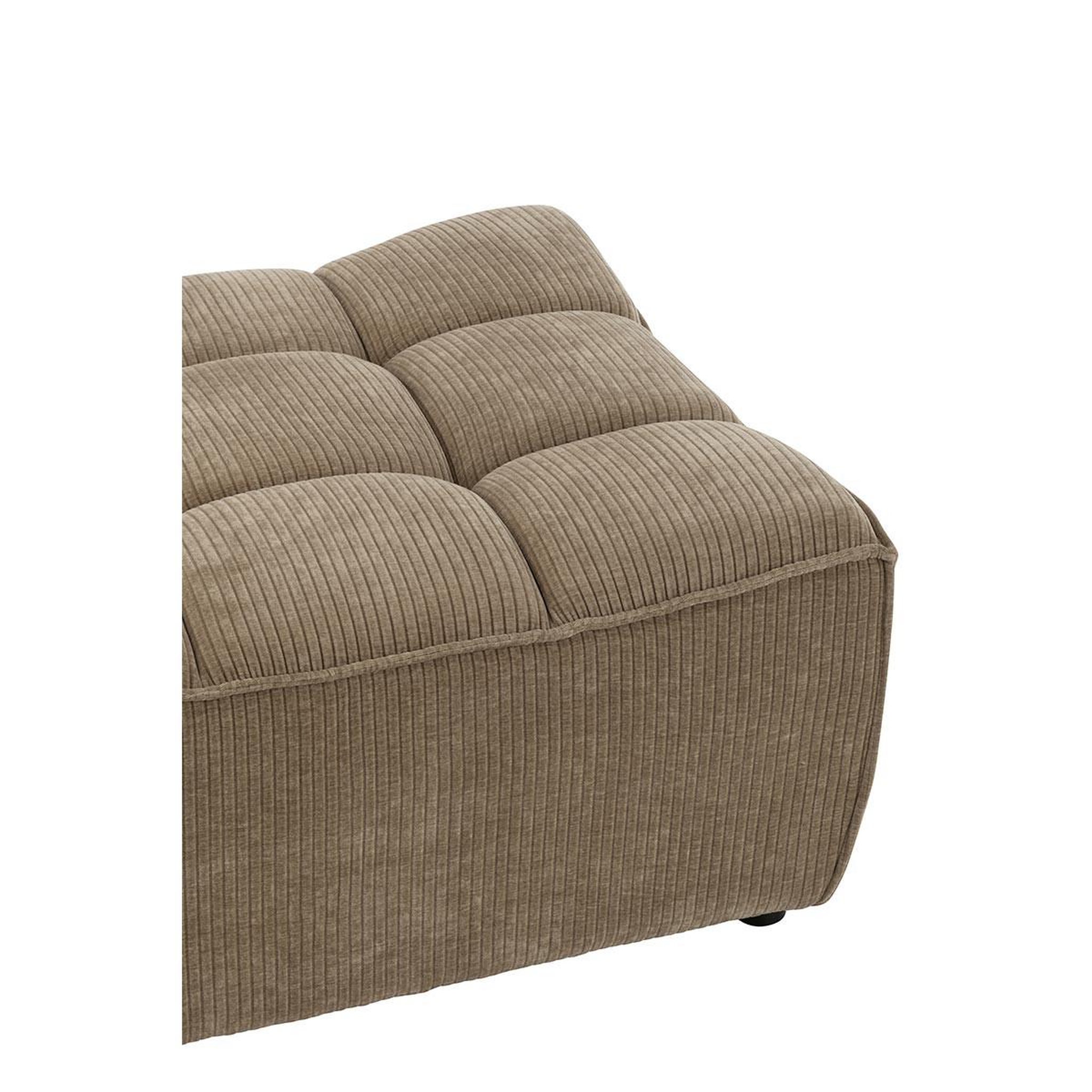 Voir la diapositive 4 : J-LINE Pouf matelassé  grid  92cm taupe foncé