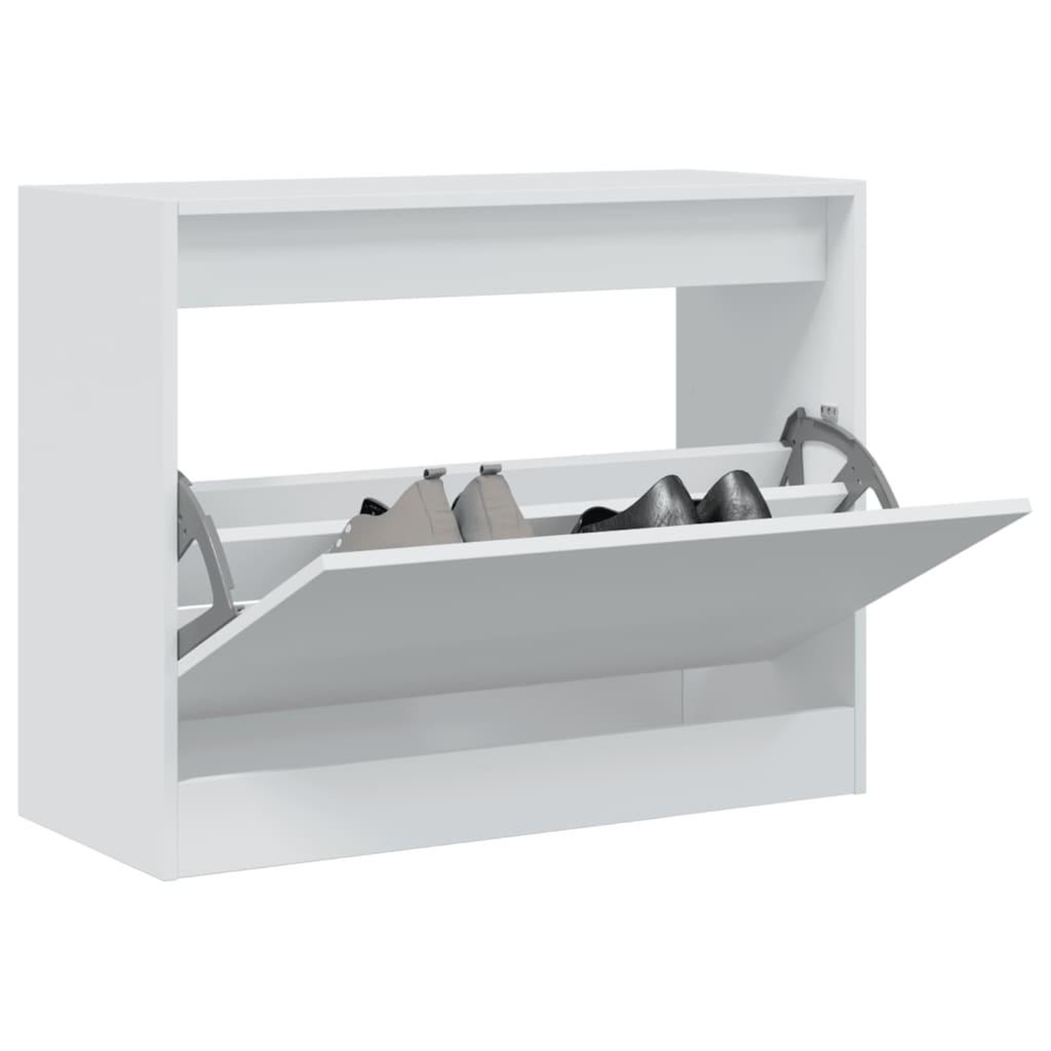 VIDAXL Armoire a chaussures blanc 80x34x63 cm bois d'ingenierie