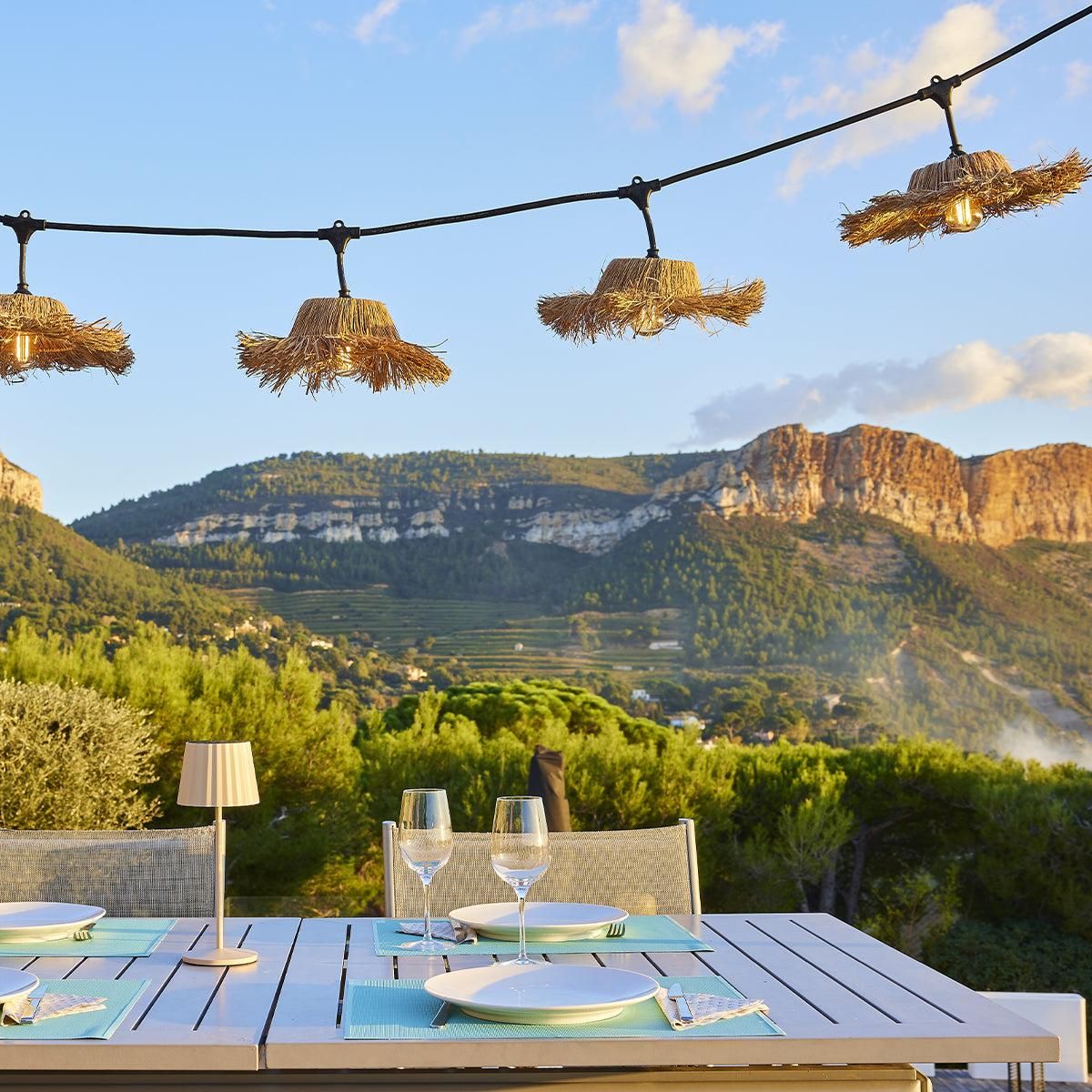 Lumisky Lot de 6 guirlandes TAHITI Beige Paille 6M