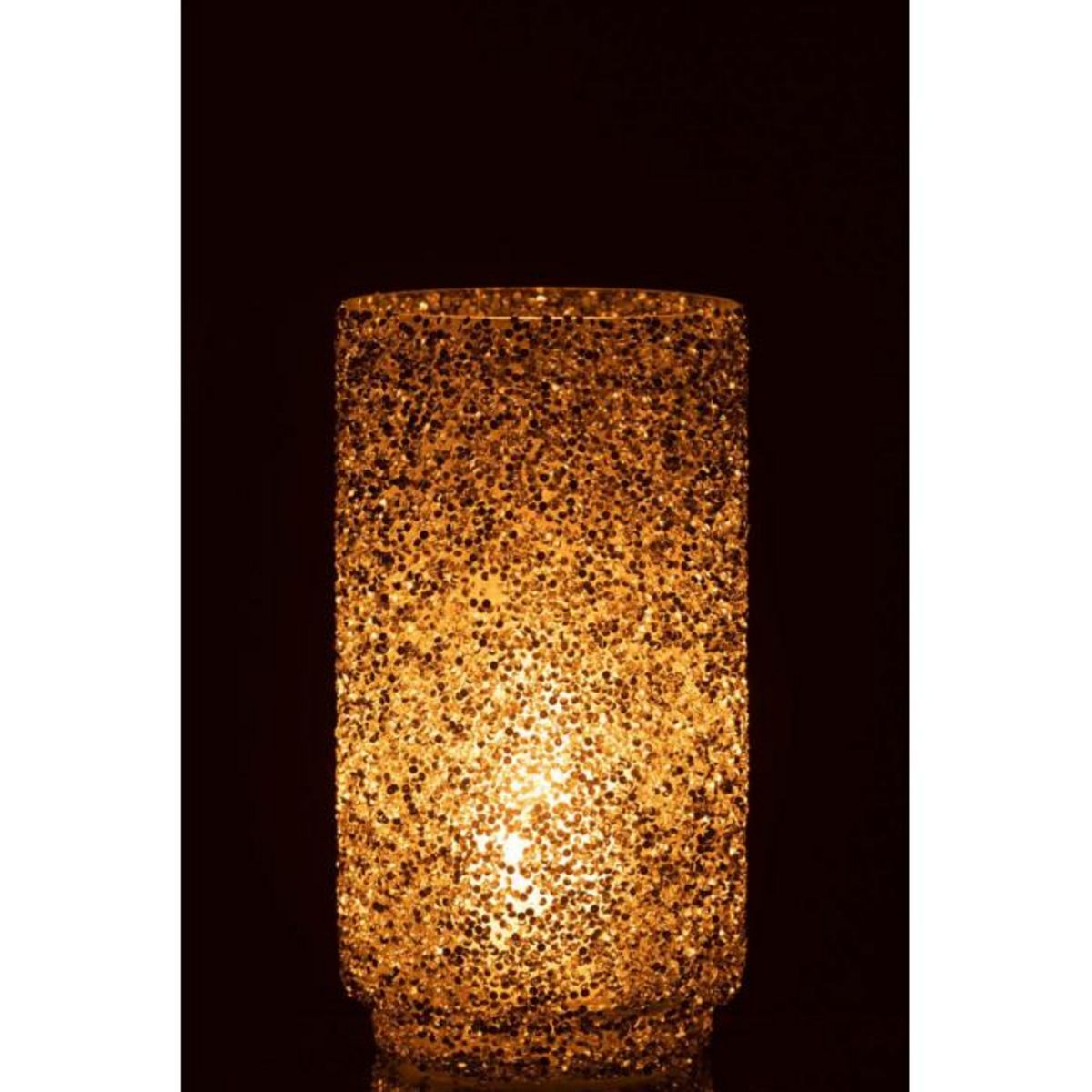 Paris Prix Photophore en Verre à Paillettes  Ethel  25cm Argent