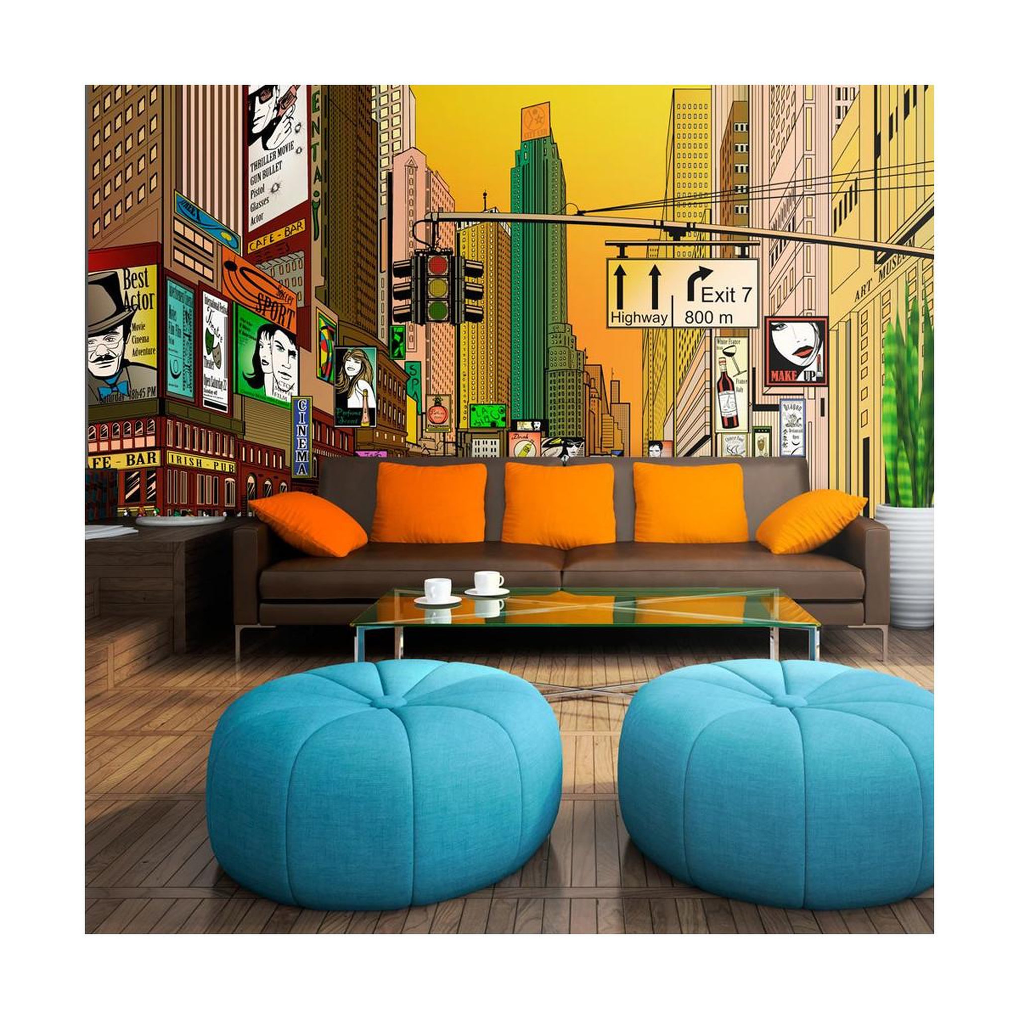 Paris Prix Papier peint  ville animée ny ii  270x450cm