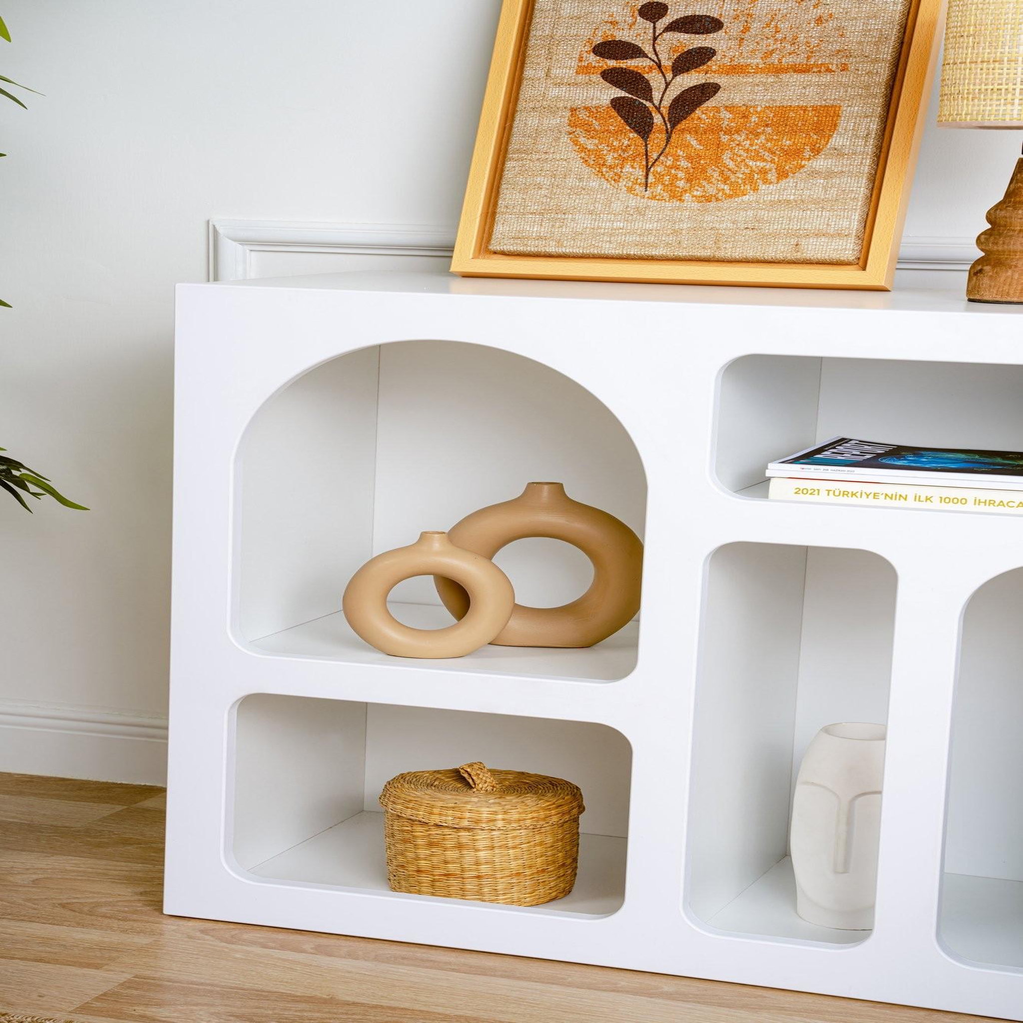 Voir la diapositive 4 : Habitat et Jardin Buffet en bois  lessa  - 80 x 37 x 74 cm - blanc