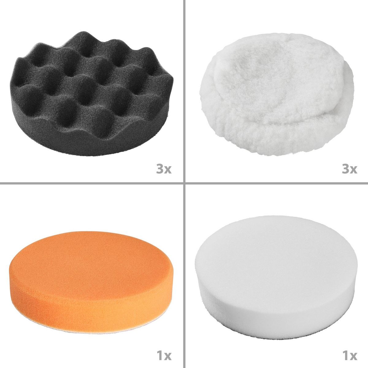 tectake Set d'éponges de polissage 3 peaux de polissage multicolore