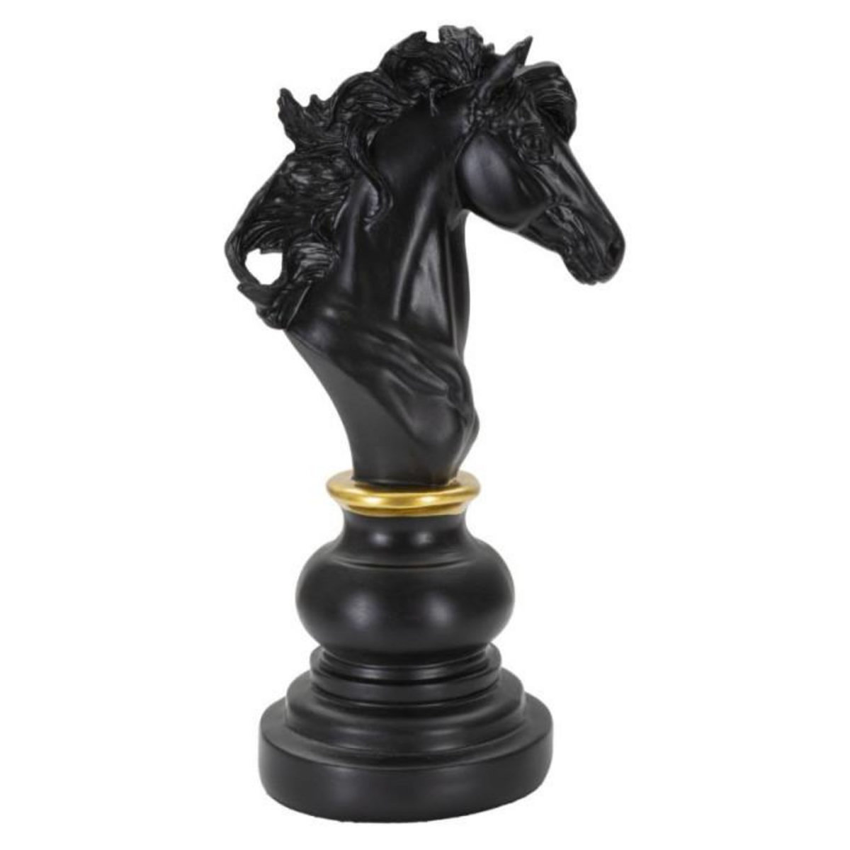 Paris Prix Pièce d'Échec Déco en Résine  Cavalier  27cm Noir