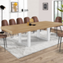 Voir la diapositive 2 : ID MARKET Table à manger extensible rectangle PHOENIX 6-12 personnes bois et blanc 200-300 cm