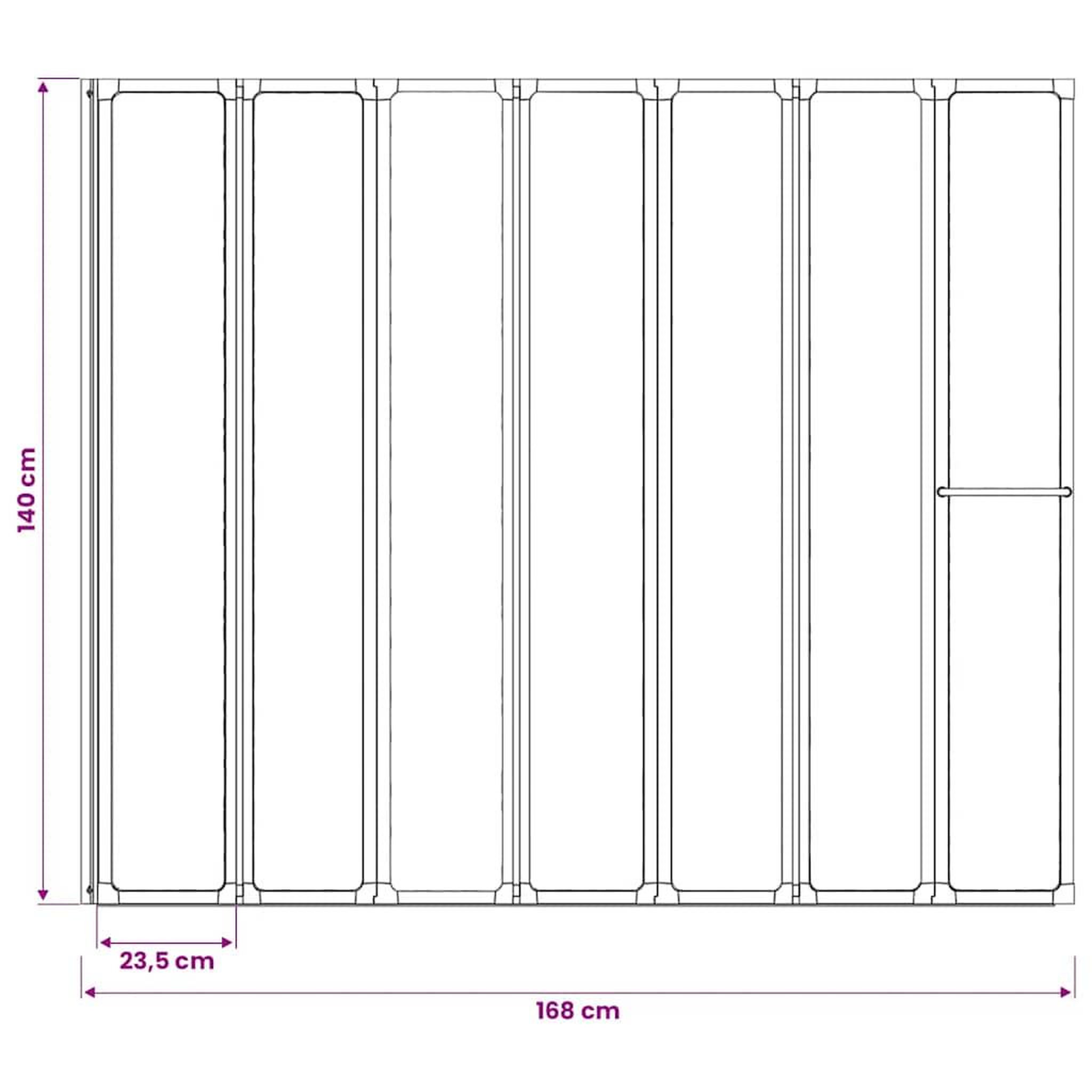 Voir la diapositive 6 : VIDAXL Pare baignoire a 7 volets avec porte-serviettes 140 x 168 cm