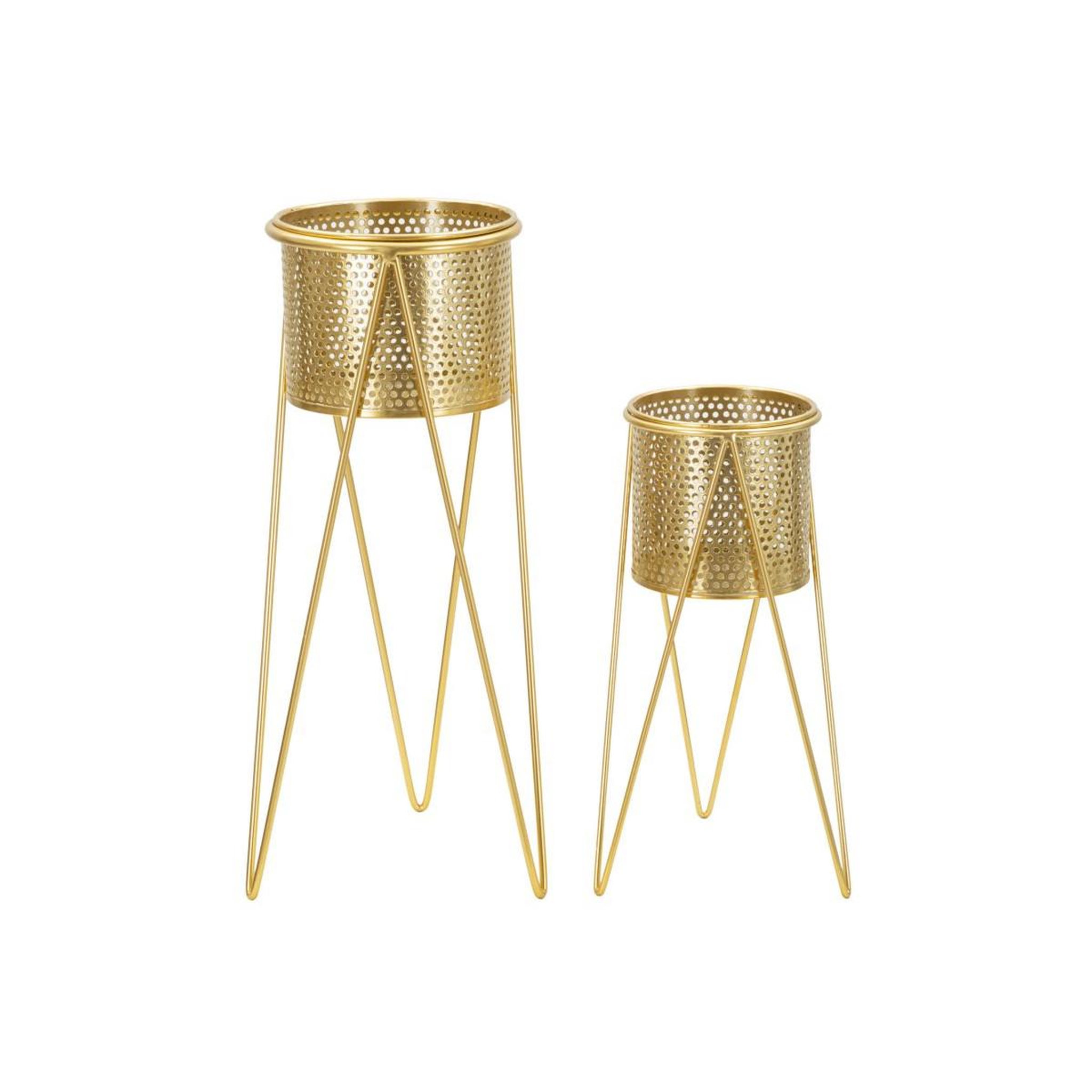 Paris Prix Lot de 2 cache-pots sur pieds  iva  46cm or
