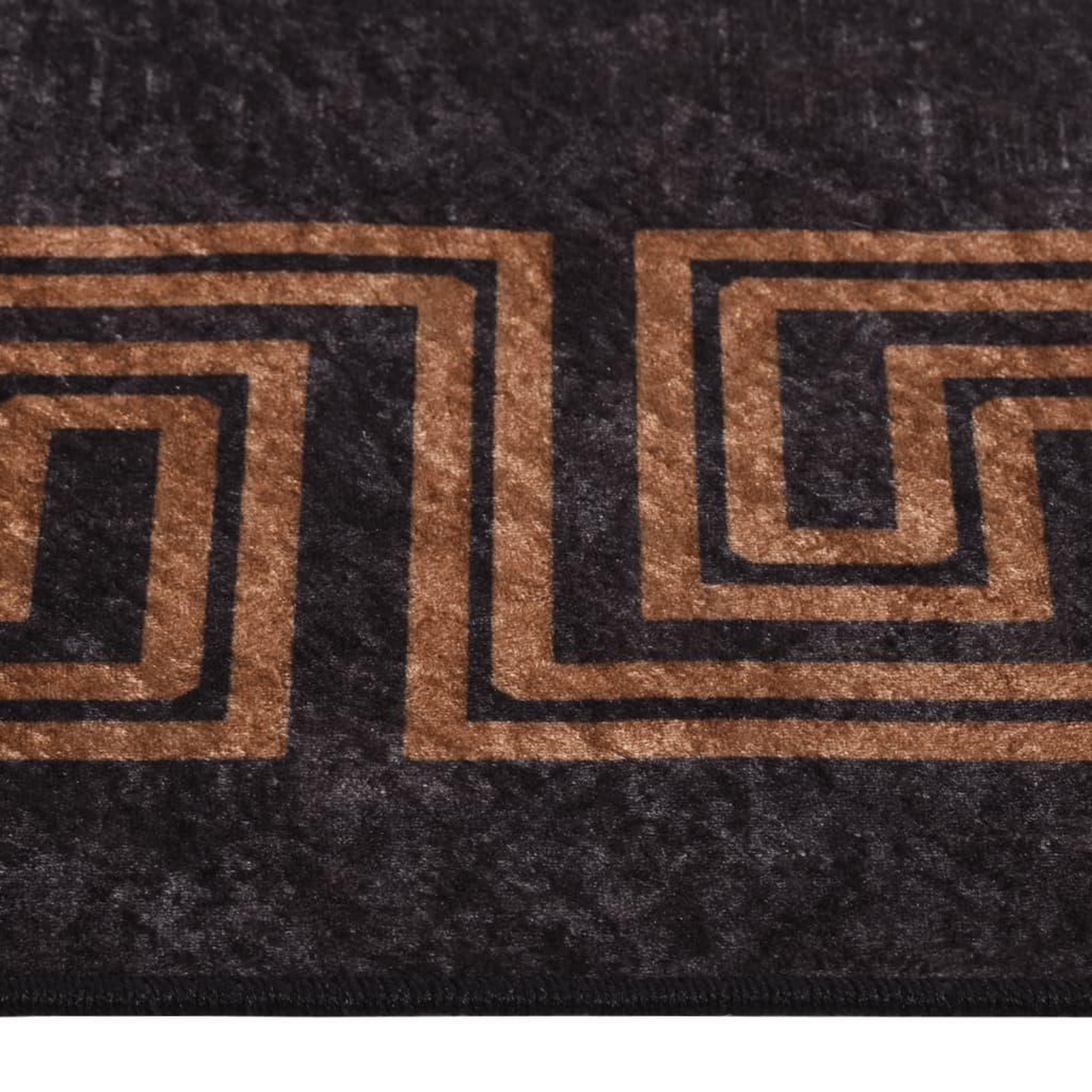 Voir la diapositive 5 : VIDAXL Tapis lavable antiderapant 190x300 cm noir et dore