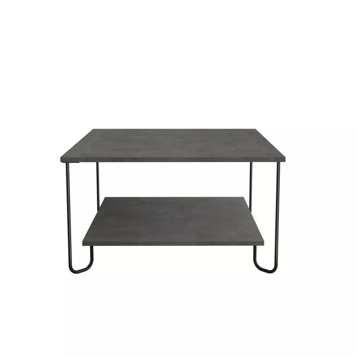 TOILINUX Table basse design métal Marbo - L. 80 x H. 45 cm - Gris