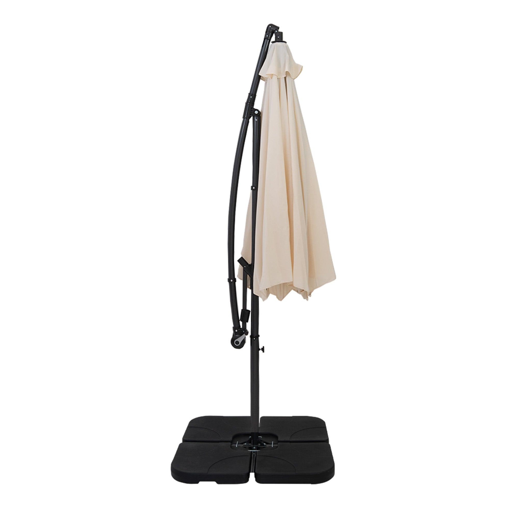Voir la diapositive 2 : Monster Parasol Banane à Mât Déporté 3 m & Pied Carré