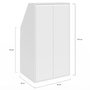 Voir la diapositive 6 : ID MARKET Ensemble étagère 2 niveaux, armoire 2 portes et armoire 1 porte + 1 niche sous pente TOMI blanc