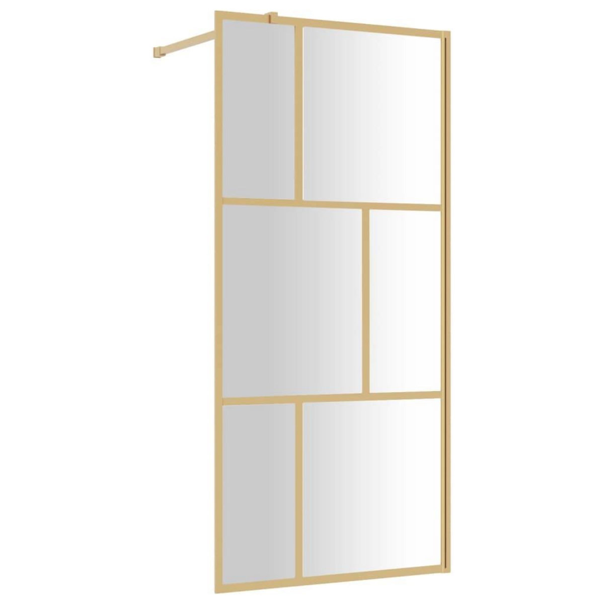 VIDAXL Paroi de douche avec verre ESG transparent dore 80x195 cm