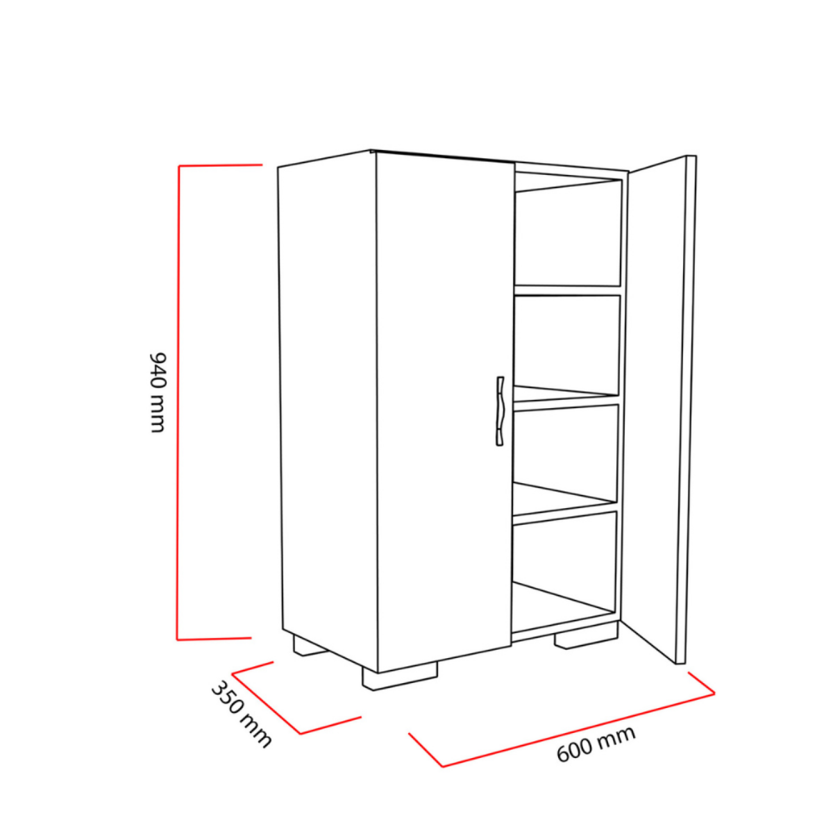 CONCEPT USINE Meuble à chaussures - 4 rangements - blanc TIA