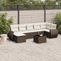 Voir la diapositive 1 : VIDAXL Salon de jardin 8 pcs avec coussins marron resine tressee