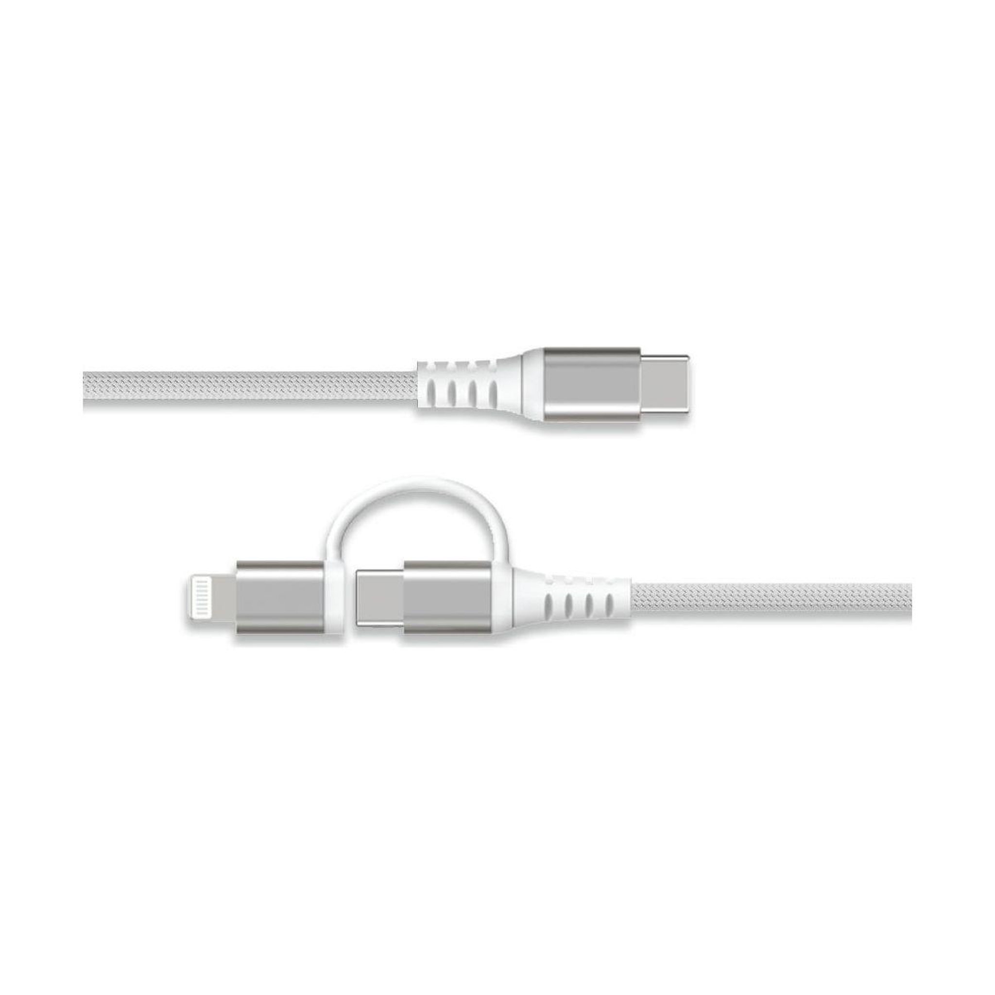 FORCE POWER Câble alimentation 60W USB-C/ USB-C+Lightning MFI 1.2m