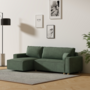 Voir la diapositive 6 : CONCEPT USINE Canapé convertible d'angle en velours côtelé vert COSY