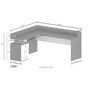 Voir la diapositive 6 : Bureau d'angle avec rehaussement 3 tiroirs L180 cm VASTO