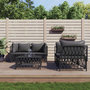 Voir la diapositive 1 : VIDAXL Salon de jardin avec coussins 5 pcs anthracite acier