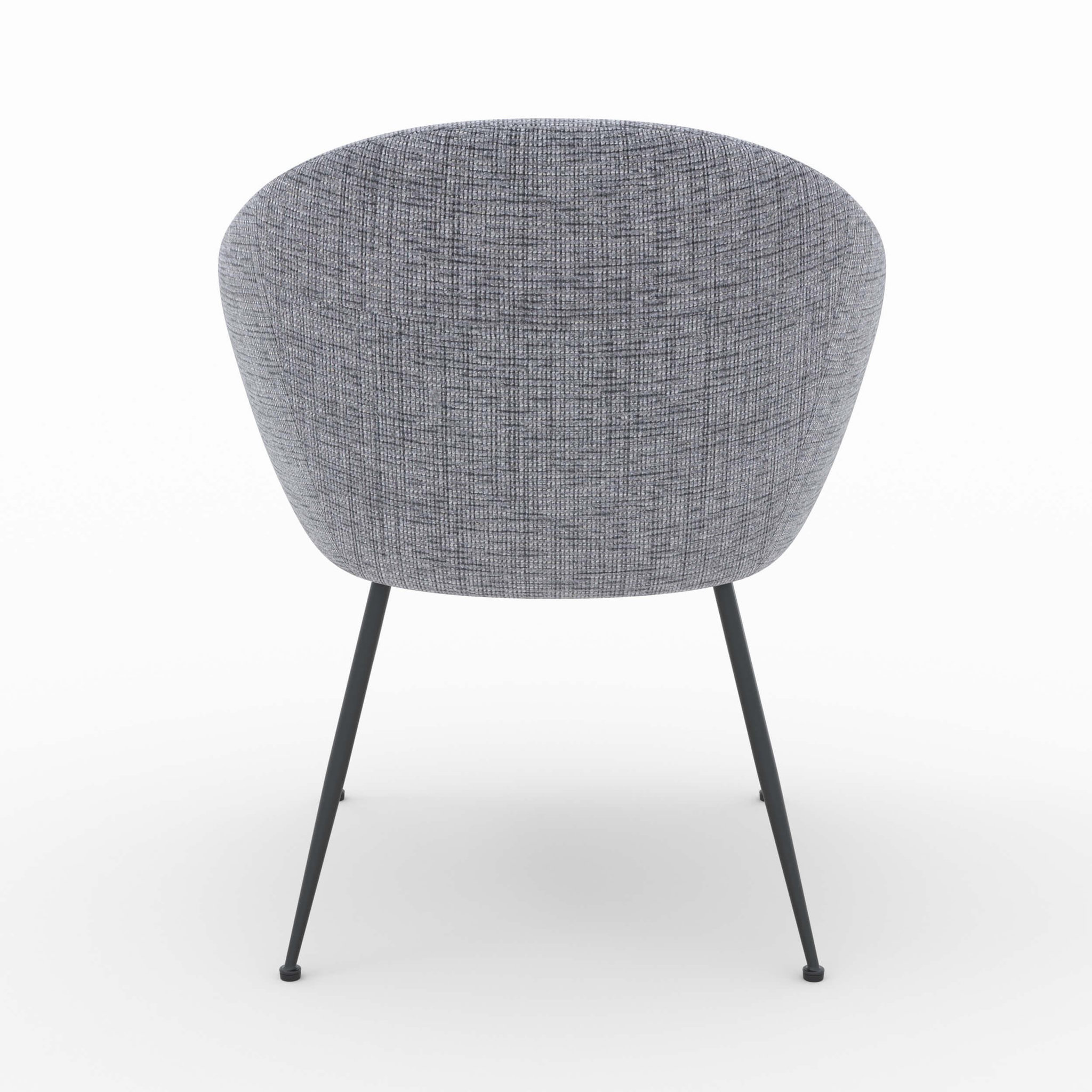 Voir la diapositive 3 : MAISON PAVANE Fauteuil en tissu gris chiné et pieds en métal noir-socky