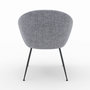 Voir la diapositive 3 : MAISON PAVANE Fauteuil en tissu gris chiné et pieds en métal noir-Socky
