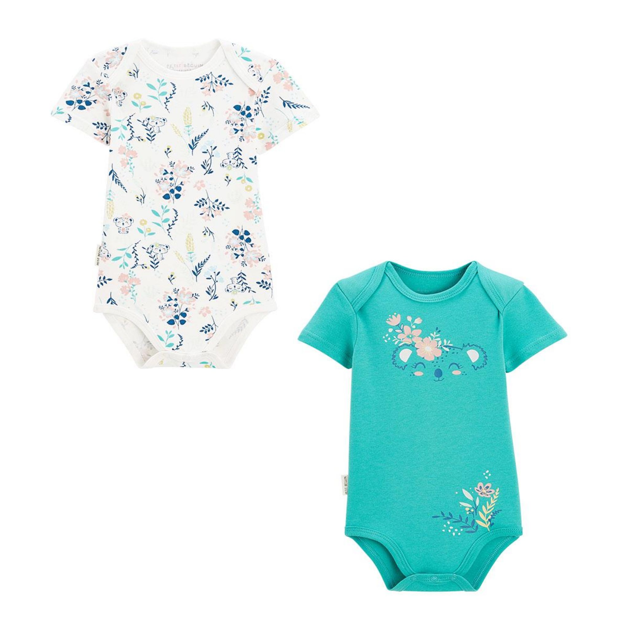 Lot De 2 Bodies Bébé Manches Longues - Imprimé Cirque D'automne, 100% Coton, Pressions, Oeko-Tex - 7
