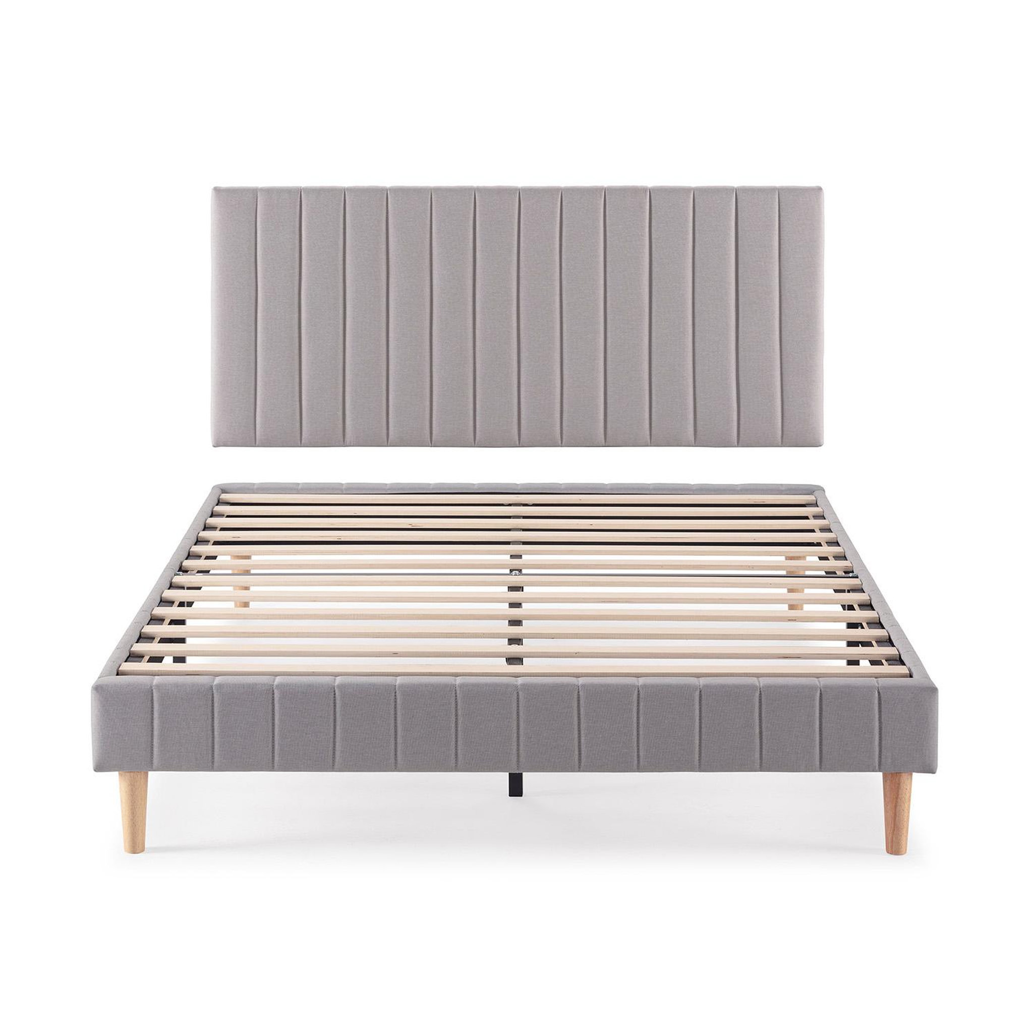 Voir la diapositive 3 : VS VENTA-STOCK Sommier + tête de lit Eris 140x200 cm Gris clair