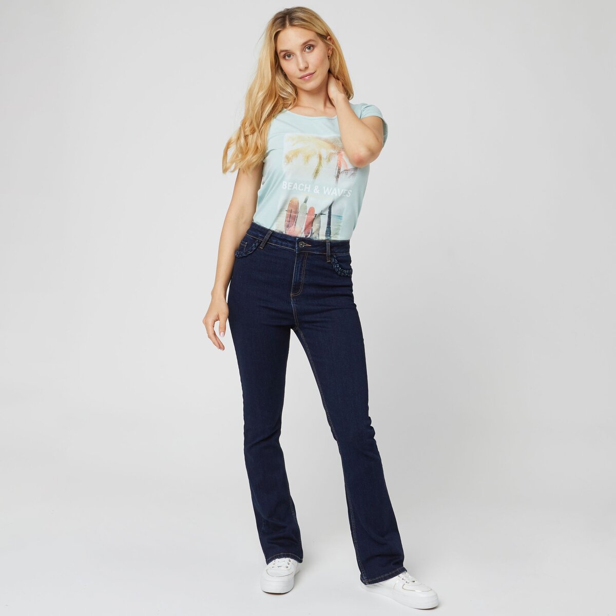 IN EXTENSO Jean bootcut taille haute femme pas cher Auchan