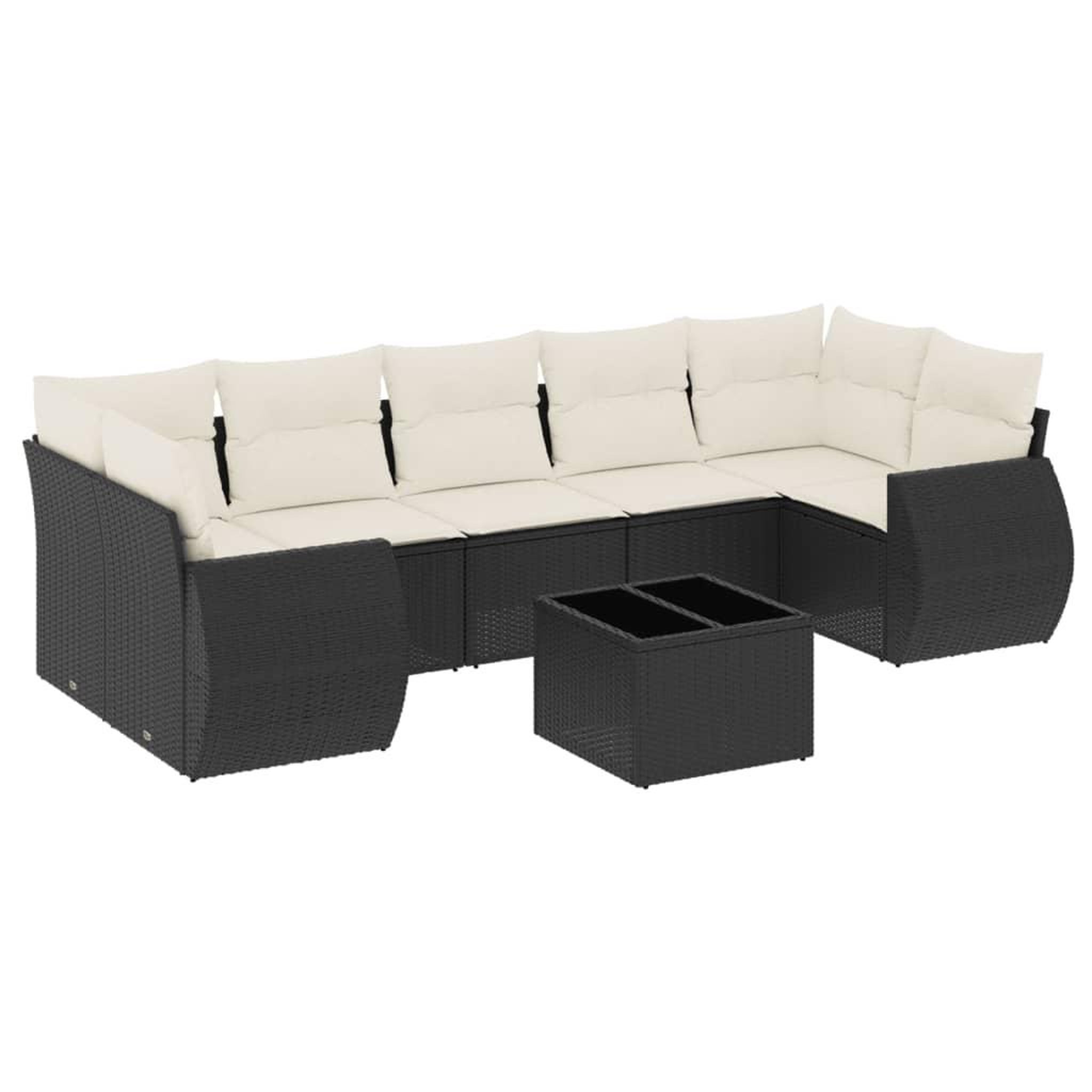Voir la diapositive 2 : VIDAXL Salon de jardin 8 pcs avec coussins noir resine tressee