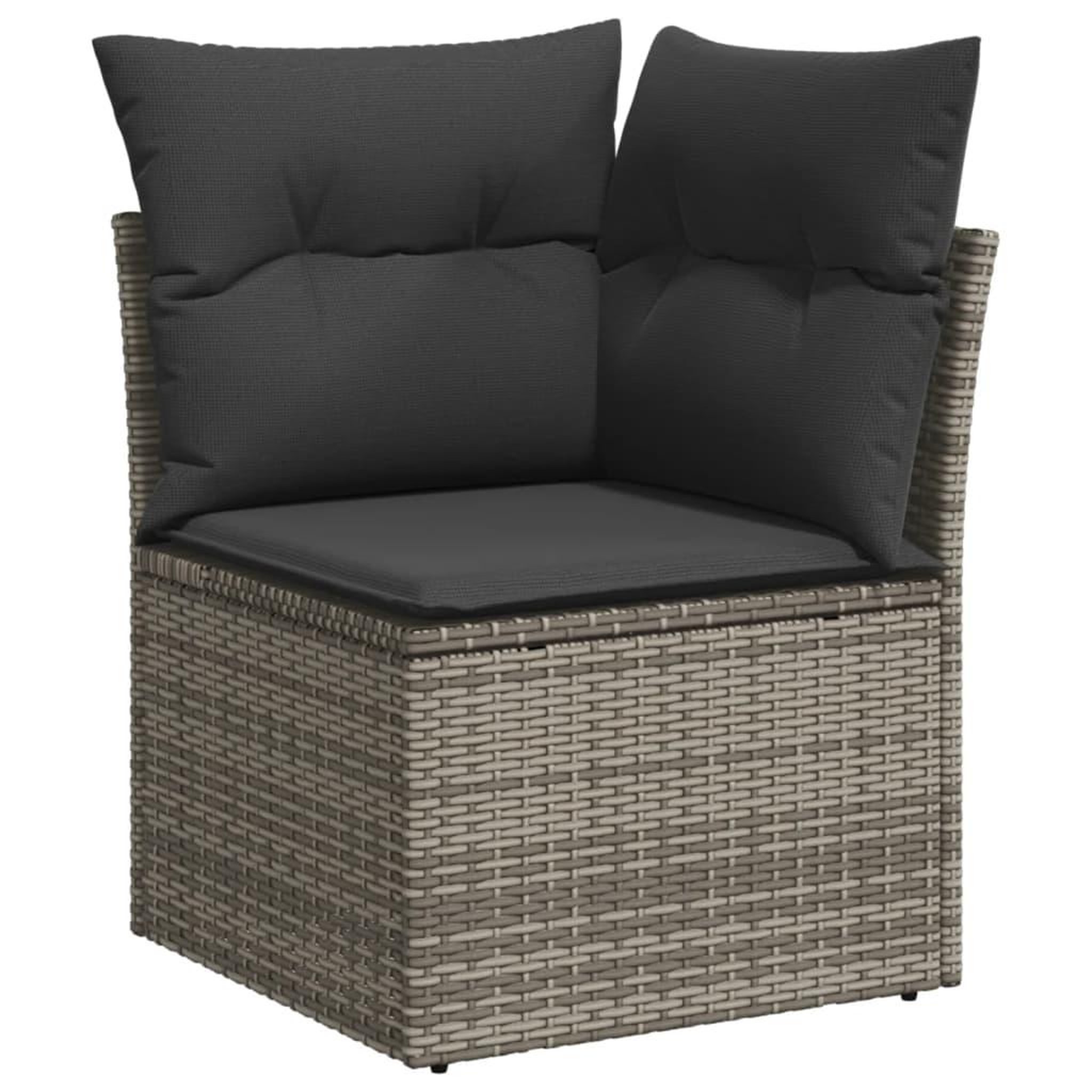 Voir la diapositive 5 : VIDAXL Salon de jardin 11 pcs avec coussins gris resine tressee