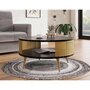 Voir la diapositive 3 : BEST MOBILIER Forini - table basse ronde - effet marbre noir et doré - 1 niche - 75 cm