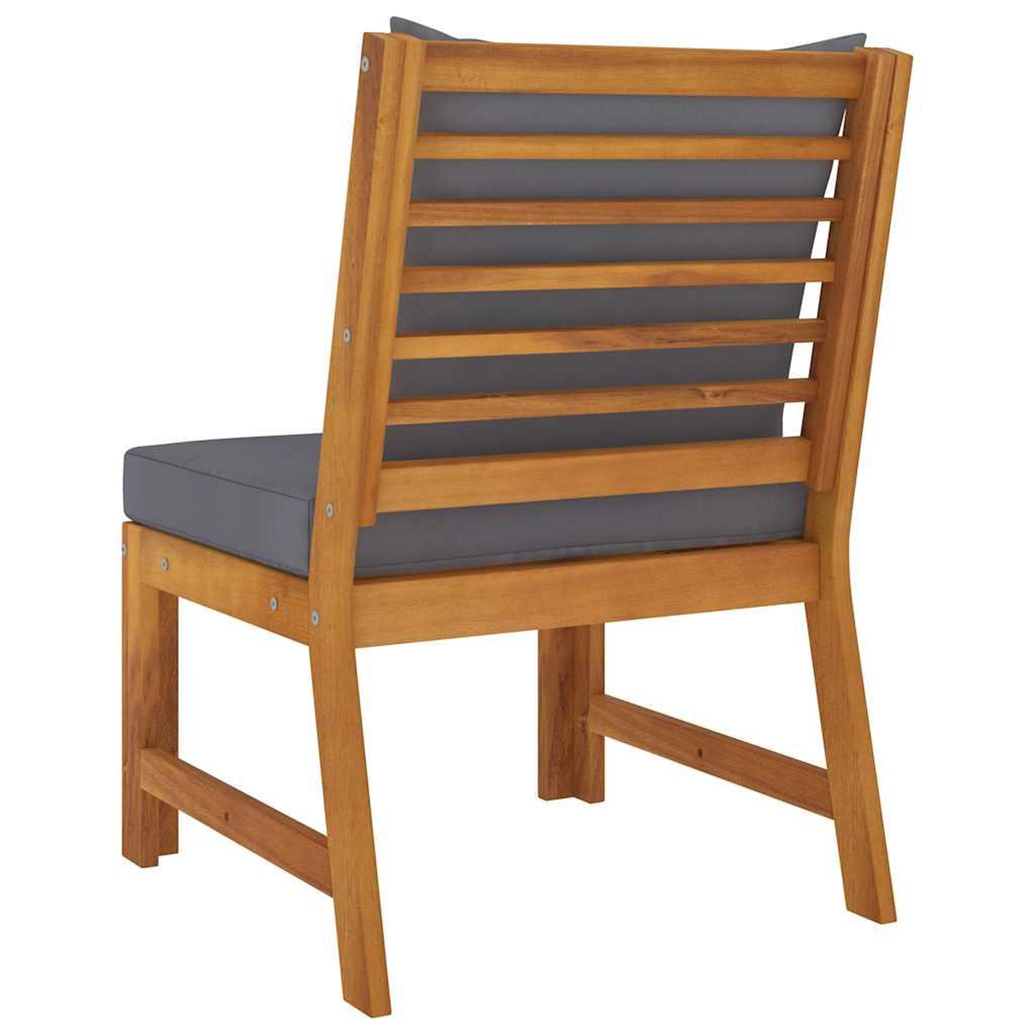 Voir la diapositive 5 : VIDAXL Canape central sectionnel avec coussin gris fonce Bois d'acacia
