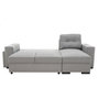 Voir la diapositive 4 : MARKET24 Canapé d'angle convertible réversible 3 places JAMES - L 245 x H 91 x P 139 cm - Coffre et 2 poufs Gris