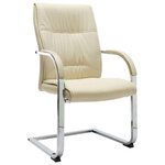 VIDAXL Chaise de bureau cantilever Creme Similicuir