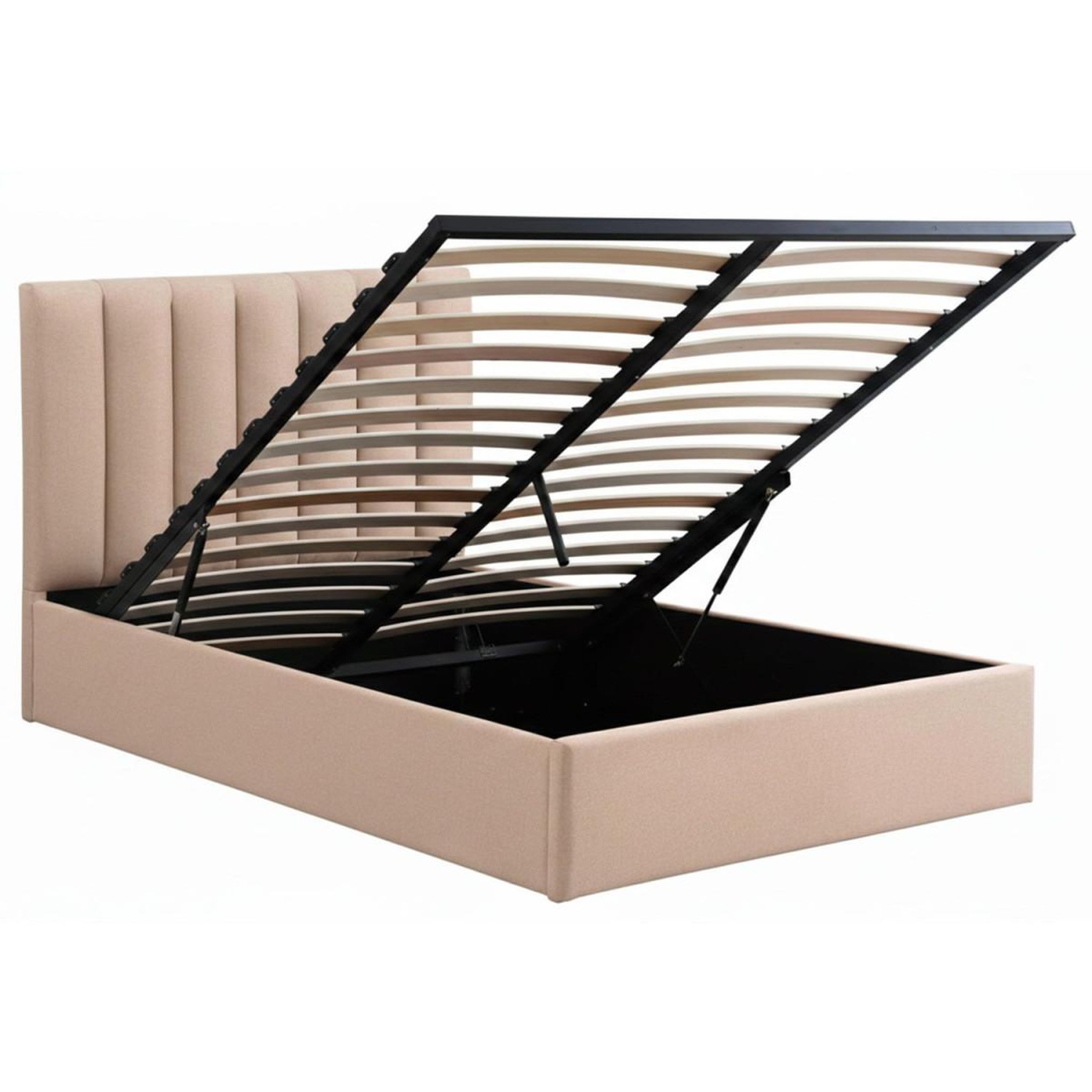 Voir la diapositive 2 : Paris Prix Lit coffre design en tissu  songa  140x190cm beige