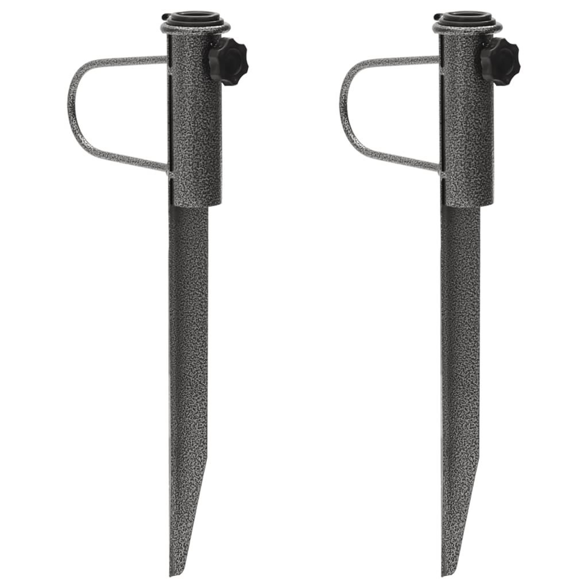VIDAXL Supports de parasol avec piquets 2 pcs 19x42 cm acier galvanise