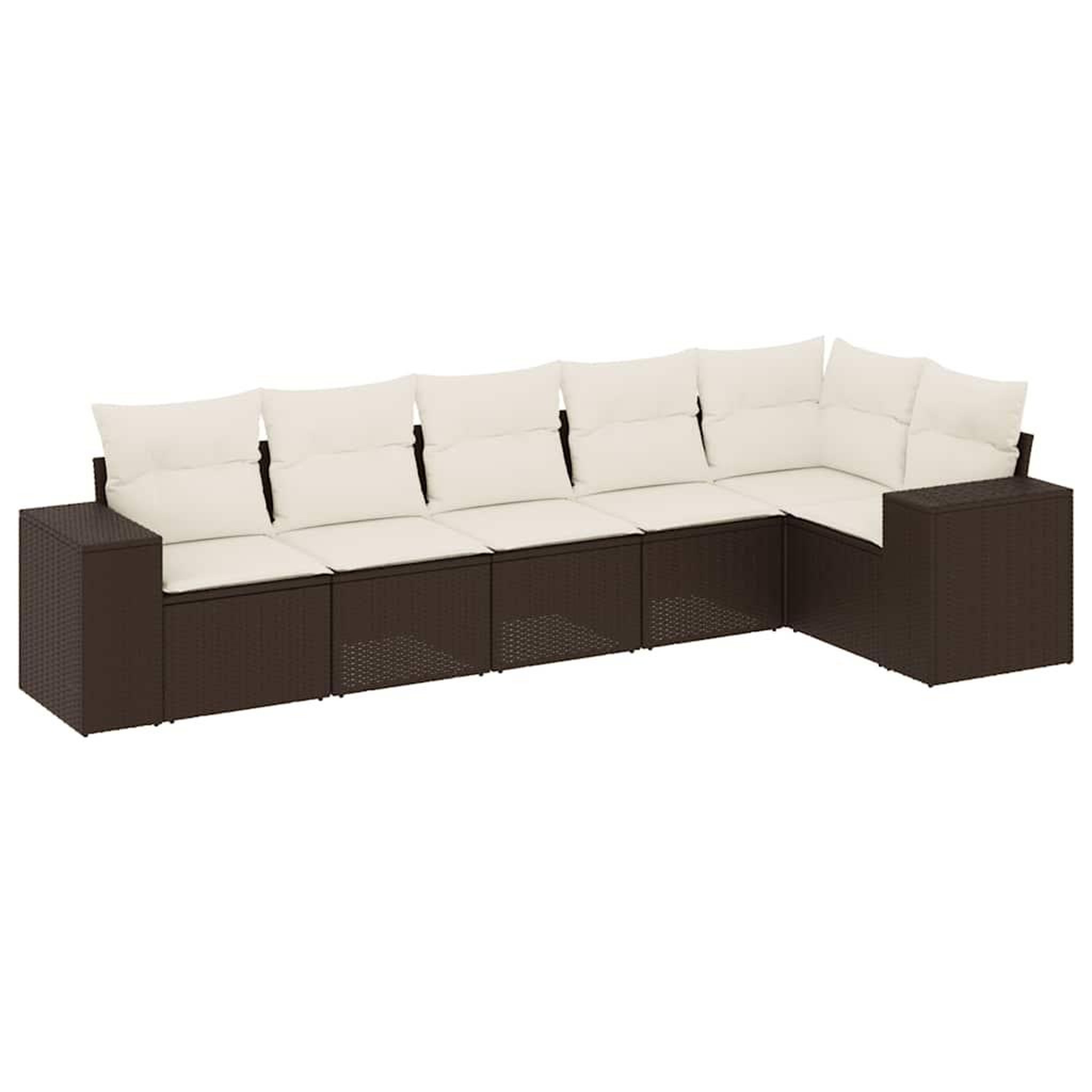 Voir la diapositive 2 : VIDAXL Salon de jardin avec coussins 6 pcs marron resine tressee