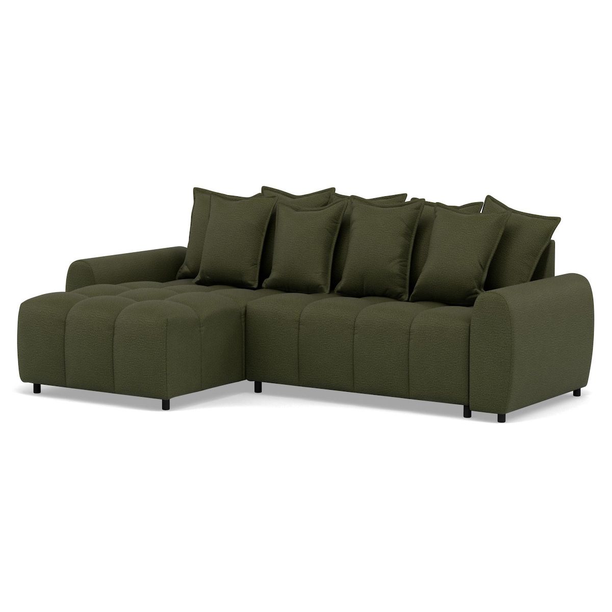 LISA DESIGN Adelaide - canapé d'angle réversible 4 places avec pouf d'appoint en tissu texturé