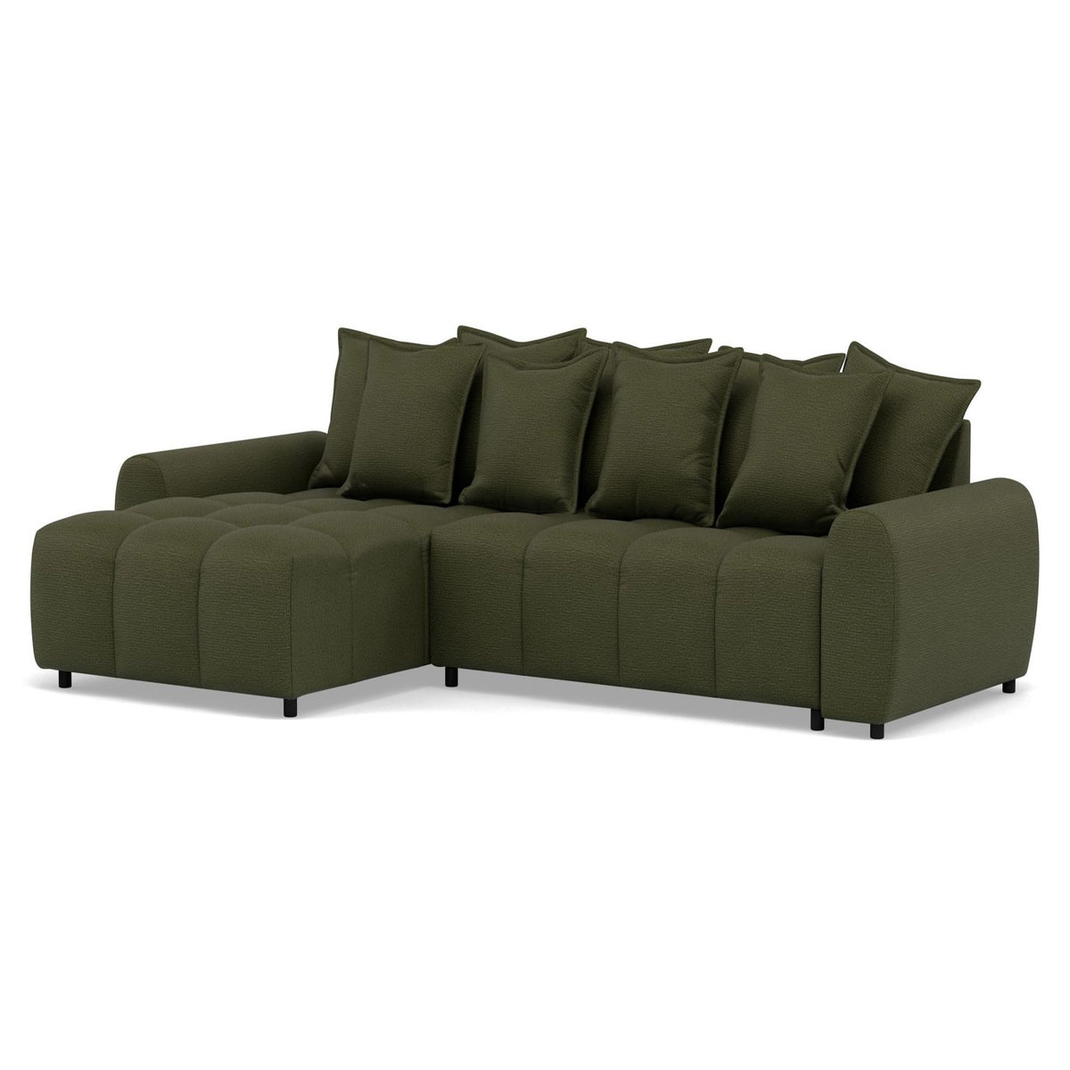 LISA DESIGN Adelaide - canapé d'angle réversible 4 places avec pouf d'appoint en tissu texturé