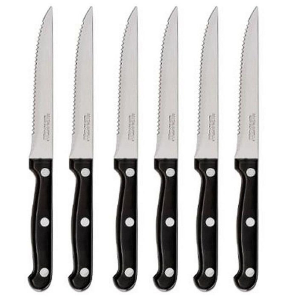 SECRET DE GOURMET Lot de 6 Couteaux de Table  Steak  27cm Noir