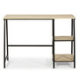 Voir la diapositive 3 : VS VENTA-STOCK Bureau Lisboa Noir, Table pour PC, Style Industriel, 105 cm Longueur