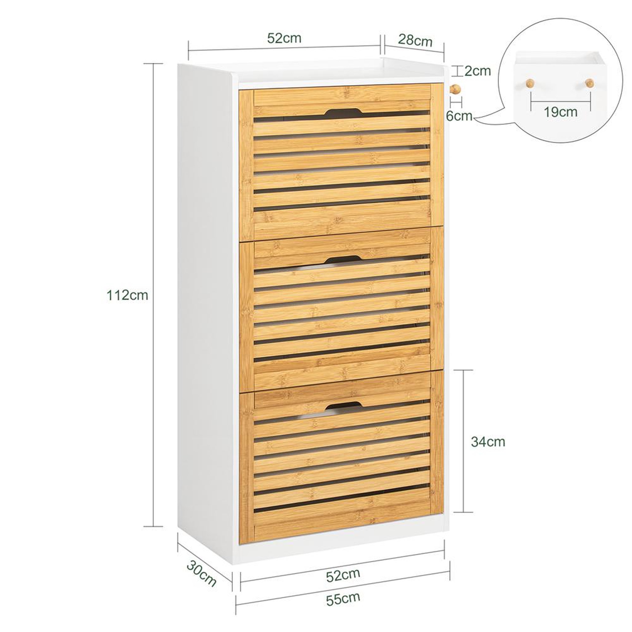 Voir la diapositive 3 : SOBUY SoBuy - Meuble À Chaussures 3 portes - Moderne - FSR108